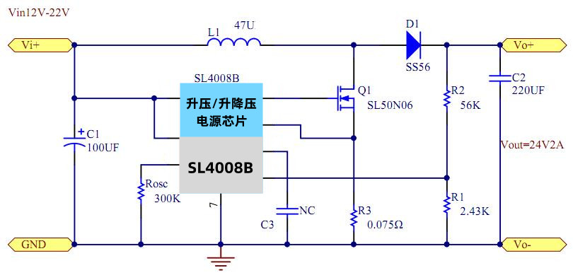 开云手机平台4008B dcdc5V-40V输入 输出支持升压、升降压恒压电源芯片